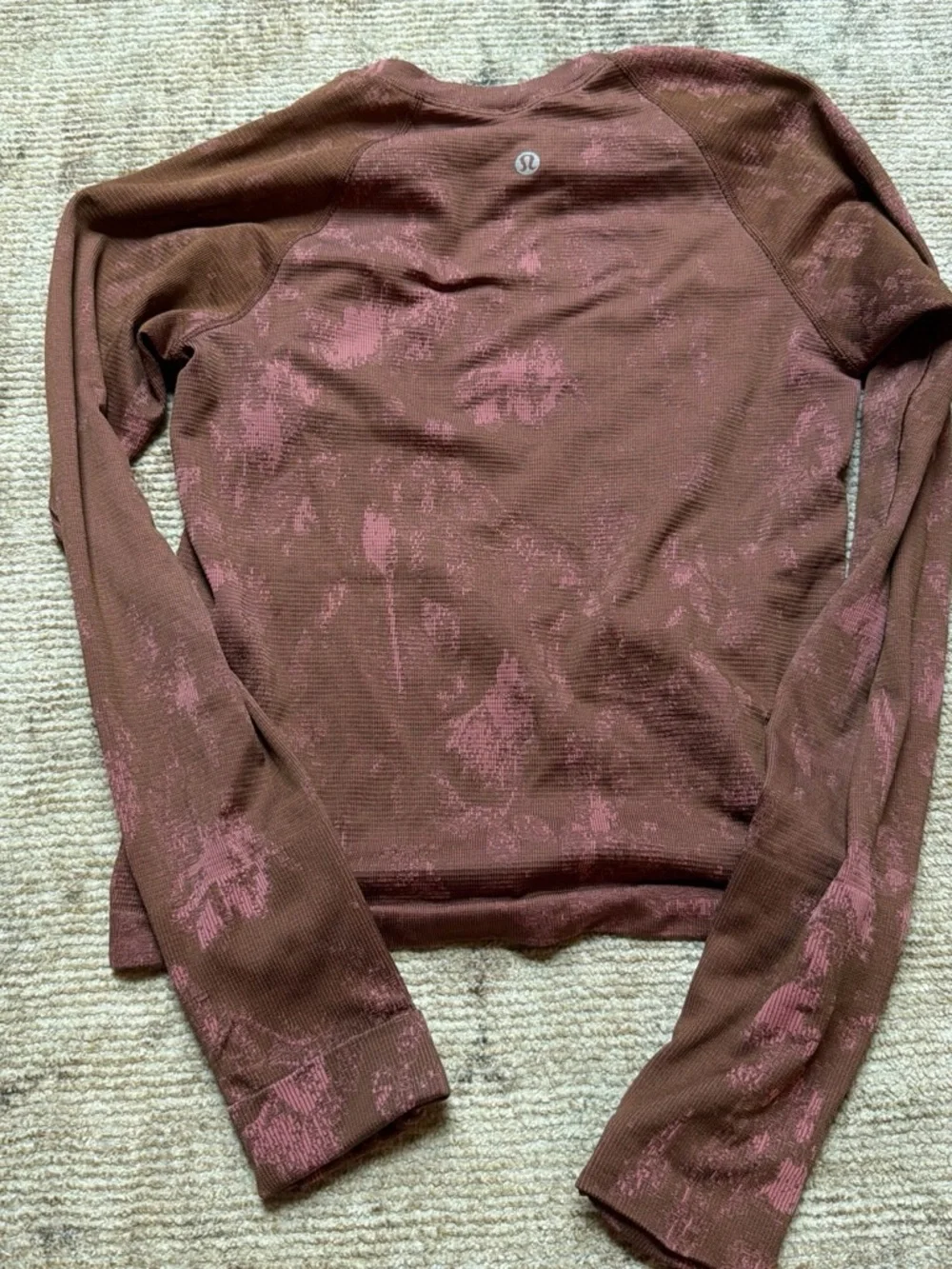 lululemon athletica Long Sleeve Tie-Dye Thermal Top - Brown Pink